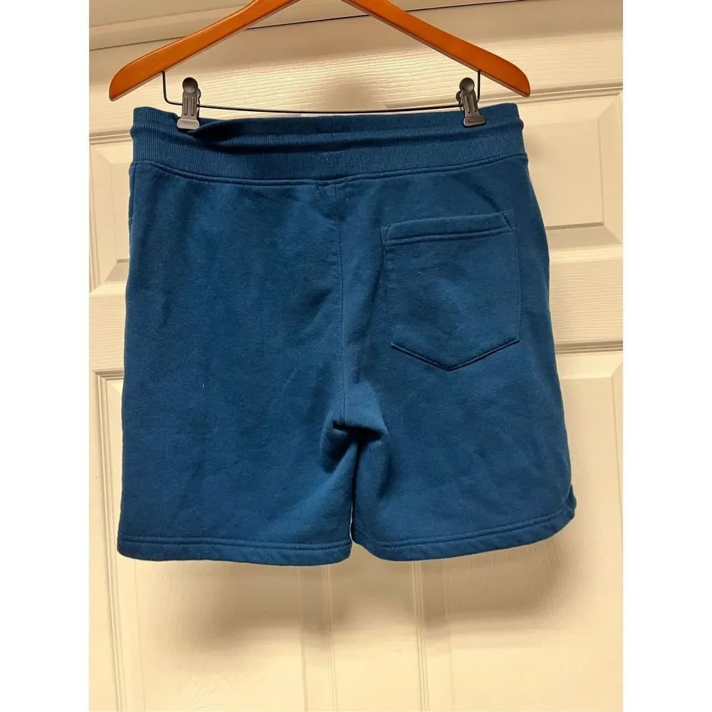 True Religion Mens Teal Logo Sweat Shorts sz S EUC